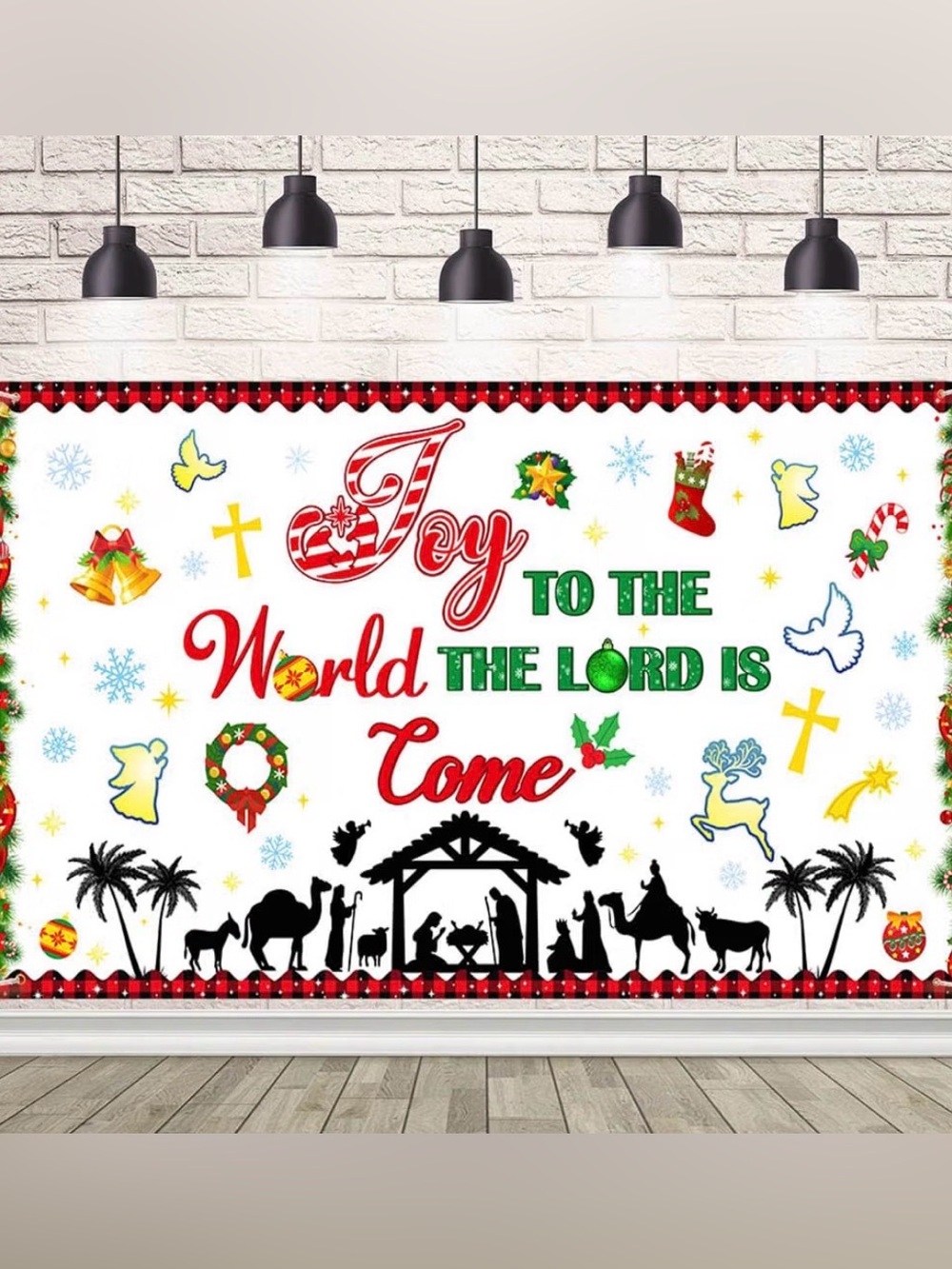New Holiday 'Joy to the World' Decorative Wall Christmas Photography Backdrop